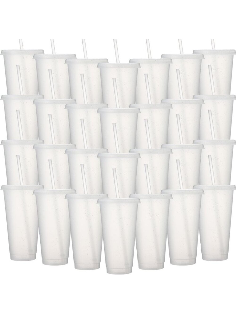 60 Pack Clear Plastic Tumblers with Straws & Lids - Perfect for Parties & Events